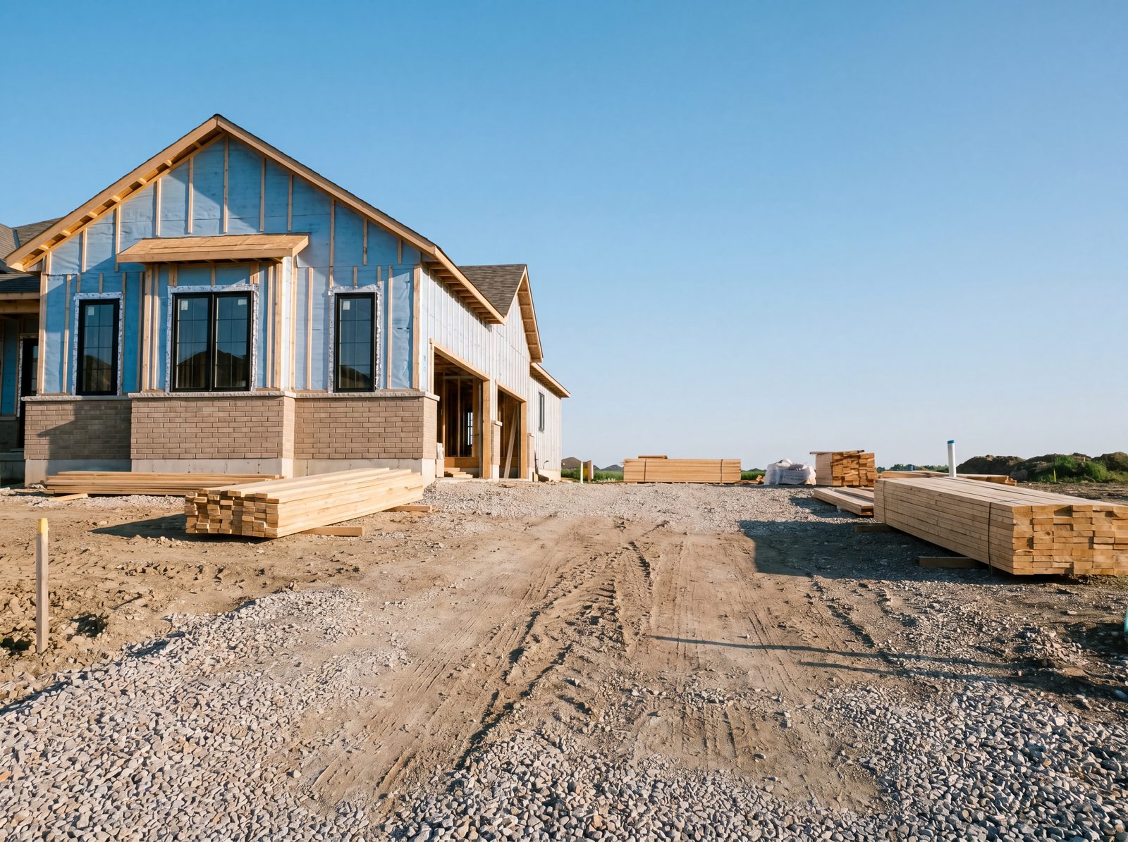New and phase construction site mid-build — phase inspection coverage